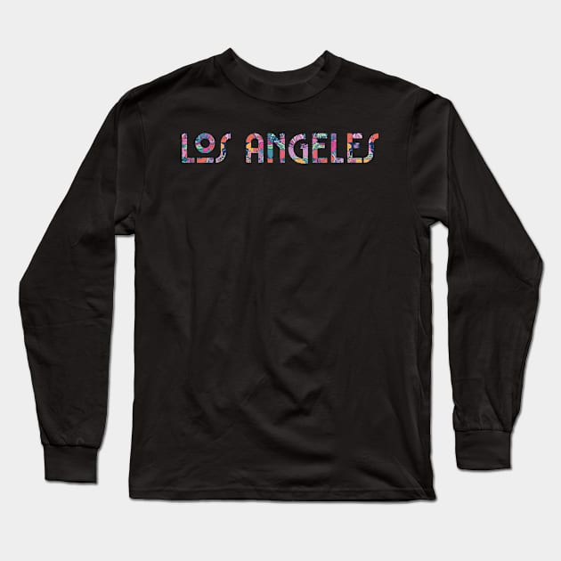 Los Angeles Floral - Dark Long Sleeve T-Shirt by nathancowle